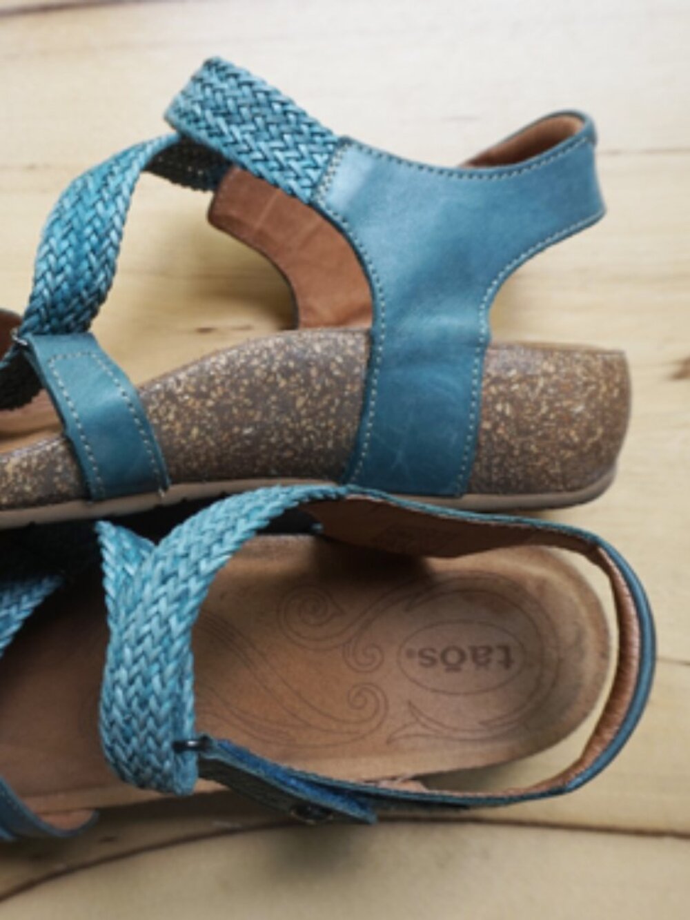 TAOS Woven Strappy Sandals Dusty Turquoise GUC Size EUR40 - US 9.5 - Picture 6 of 6